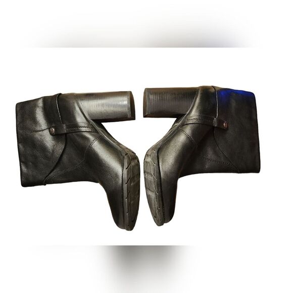 Franco Sarto Boots Leather Black Ankle Cuff Sexy Indie MOTO Whimsigoth Heel‎ 10 - Picture 3 of 15